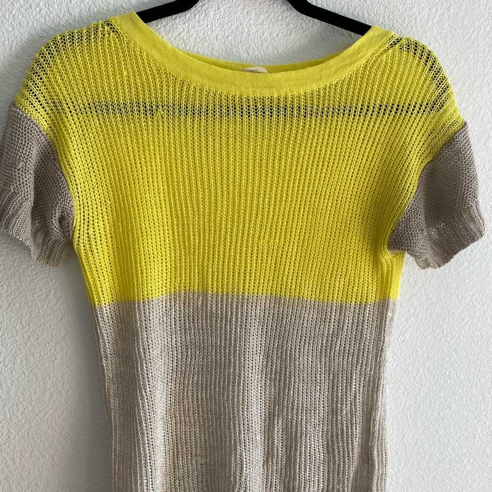 JCREW 100% linen colorblock top